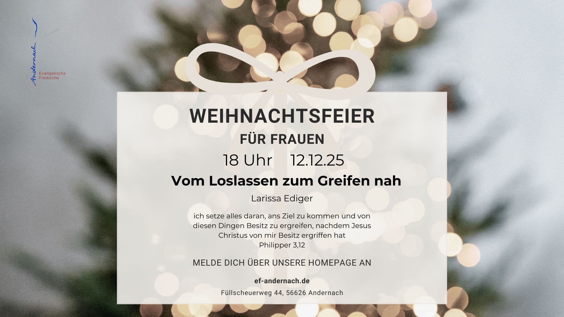 Weihnachtsfeier für Frauen